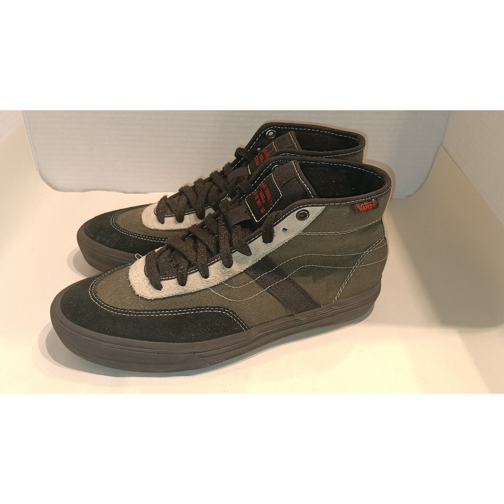 Vans Gilbert Crockett High Decon Canvas Shoe Mens 7.5 Olive/Black Off the Wall